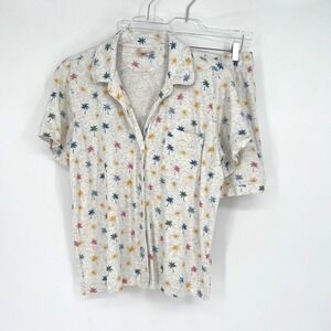 Faherty Pajama Set Womens L Cloud PJ Palm Tree Sun‎ Pima Cotton Shorts